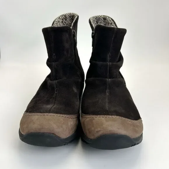 Merrell Freisa Slouch Ankle Boots Womens Sz 9 Brown Suede Zip Booties Outdoors - Picture 5 of 9